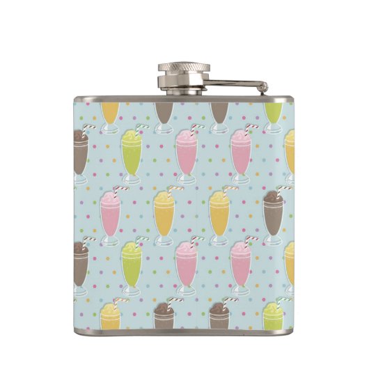 Milchshake-Muster Flachmann (Rückseite)