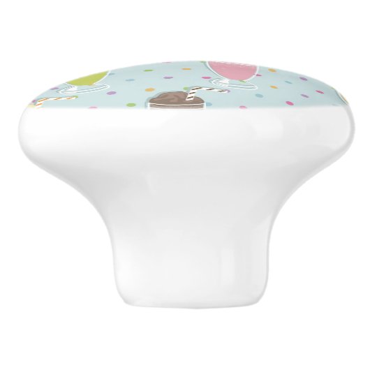 Milchshake-Muster Keramikknauf (Seitenansicht)