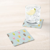 Milchshake-Muster Rechteckiger Pappuntersetzer (Vor Ort)