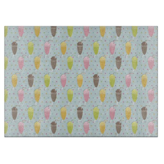 Milchshake-Muster Schneidebrett (Vorderseite)