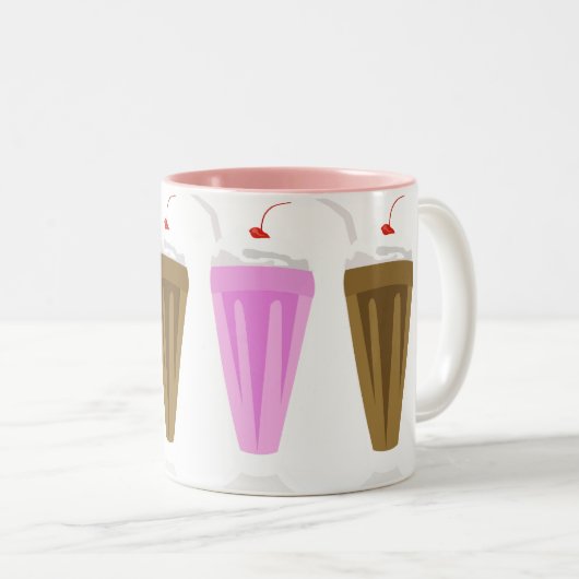Milchshake-Tasse - Choc u. Stroh Zweifarbige Tasse (VorderseiteRechts)