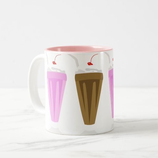 Milchshake-Tasse - Choc u. Stroh Zweifarbige Tasse (Vorderseite Links)