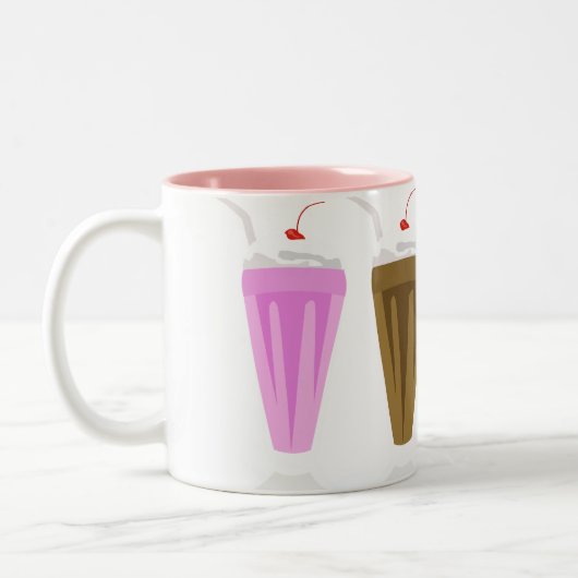 Milchshake-Tasse - Choc u. Stroh Zweifarbige Tasse (Links)
