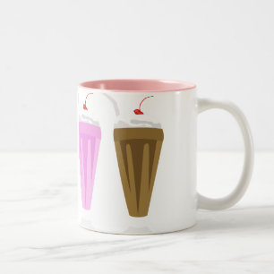 Milchshake-Tasse - Choc u. Stroh Zweifarbige Tasse