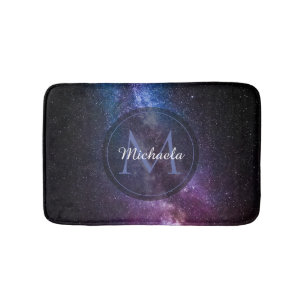 Milchstrahlenfarben, personalisierbar, monogramm badematte
