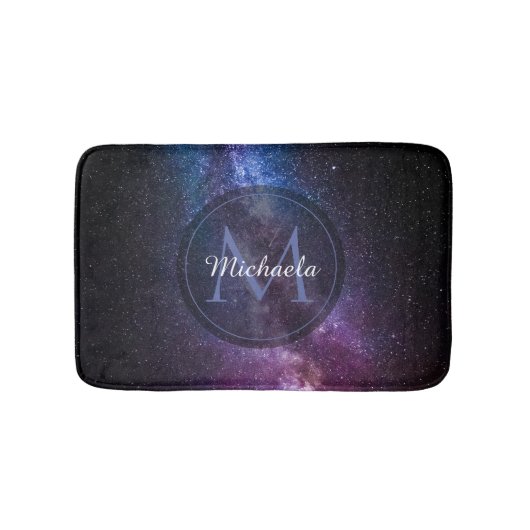 Milchstrahlenfarben, personalisierbar, monogramm badematte (Vorderseite)