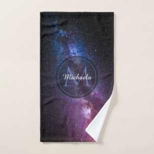 Milchstrahlenfarben, personalisierbar, monogramm badhandtuch set