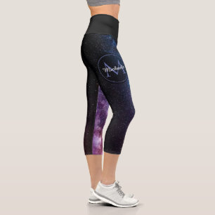 Milchstrahlenfarben, personalisierbar, monogramm capri leggings