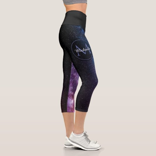 Milchstrahlenfarben, personalisierbar, monogramm capri leggings (Rechts)
