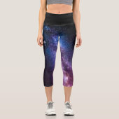 Milchstrahlenfarben, personalisierbar, monogramm capri leggings (Vorderseite)