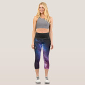 Milchstrahlenfarben, personalisierbar, monogramm capri leggings (Vorderseite)