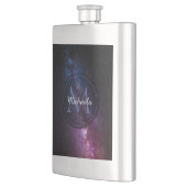 Milchstrahlenfarben, personalisierbar, monogramm flachmann (Links)