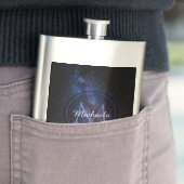 Milchstrahlenfarben, personalisierbar, monogramm flachmann (Beispiel)
