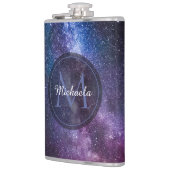 Milchstrahlenfarben, personalisierbar, monogramm flachmann (Links)