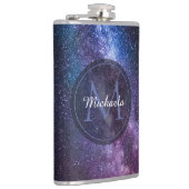 Milchstrahlenfarben, personalisierbar, monogramm flachmann (Rechts)