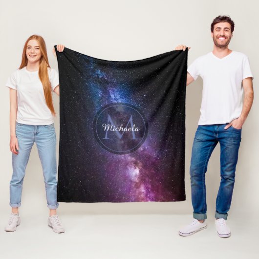 Milchstrahlenfarben, personalisierbar, monogramm fleecedecke (Beispiel)