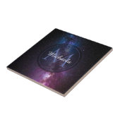 Milchstrahlenfarben, personalisierbar, monogramm fliese (Seite)