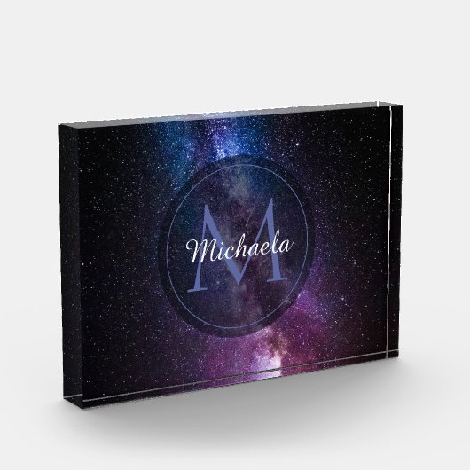 Milchstrahlenfarben, personalisierbar, monogramm fotoblock (Links)