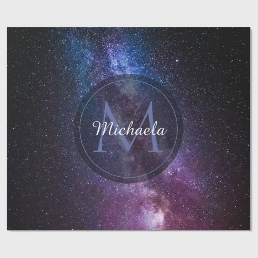 Milchstrahlenfarben, personalisierbar, monogramm geschenkpapier (Flach)