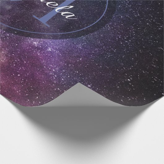 Milchstrahlenfarben, personalisierbar, monogramm geschenkpapier (Ecke)