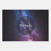 Milchstrahlenfarben, personalisierbar, monogramm geschenkpapier set (Vorderseite)