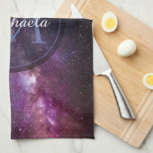 Milchstrahlenfarben, personalisierbar, monogramm geschirrtuch (Viertel Falte)