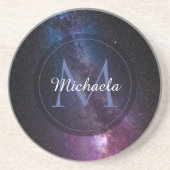 Milchstrahlenfarben, personalisierbar, monogramm getränkeuntersetzer (Vorne)