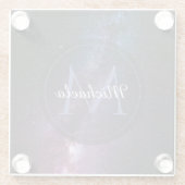 Milchstrahlenfarben, personalisierbar, monogramm glasuntersetzer (Rückseite)