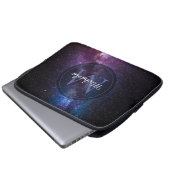 Milchstrahlenfarben, personalisierbar, monogramm laptopschutzhülle (Vorne Knopf)