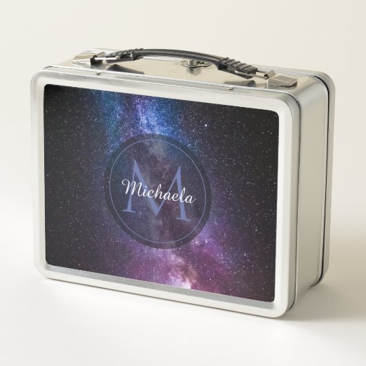 Milchstrahlenfarben, personalisierbar, monogramm metall brotdose (Rückseite)