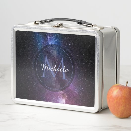 Milchstrahlenfarben, personalisierbar, monogramm metall brotdose (Beispiel)