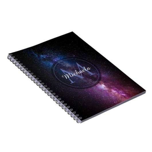 Milchstrahlenfarben, personalisierbar, monogramm notizblock (Rechte Seite)