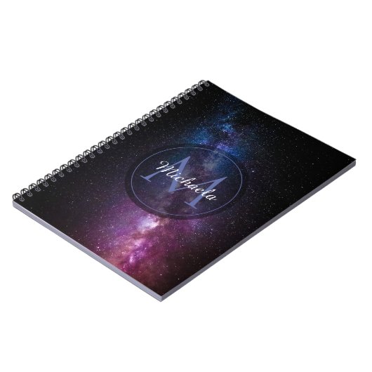 Milchstrahlenfarben, personalisierbar, monogramm notizblock (Linke Seite)