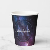 Milchstrahlenfarben, personalisierbar, monogramm pappbecher (Vorderseite)