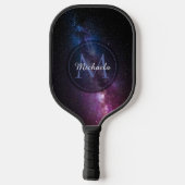 Milchstrahlenfarben, personalisierbar, monogramm pickleball schläger (Rückseite)