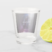 Milchstrahlenfarben, personalisierbar, monogramm schnapsglas (Rückseite)