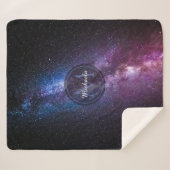 Milchstrahlenfarben, personalisierbar, monogramm sherpadecke (Vorderseite (Horizontal))