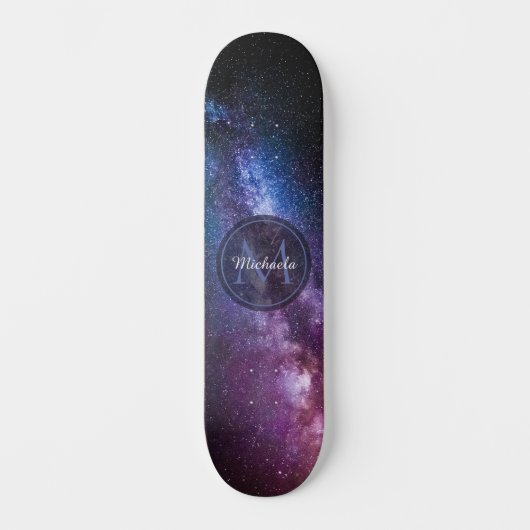Milchstrahlenfarben, personalisierbar, monogramm skateboard (Vorderseite)