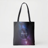 Milchstrahlenfarben, personalisierbar, monogramm tasche (Vorderseite)