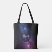 Milchstrahlenfarben, personalisierbar, monogramm tasche (Rückseite)