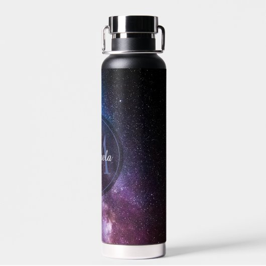 Milchstrahlenfarben, personalisierbar, monogramm trinkflasche (Rückseite)