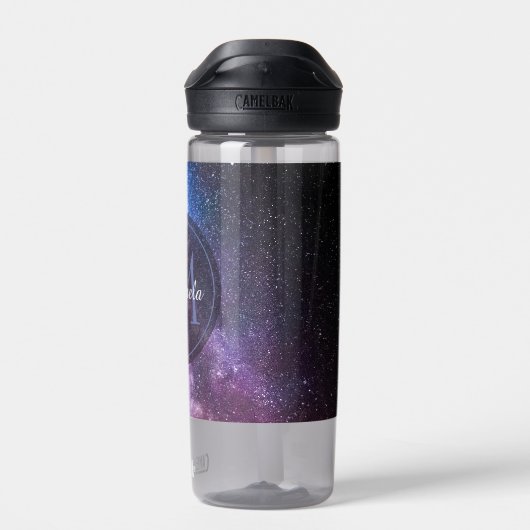 Milchstrahlenfarben, personalisierbar, monogramm trinkflasche (Rückseite)