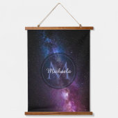 Milchstrahlenfarben, personalisierbar, monogramm wandteppich mit holzrahmen (Vorderseite)