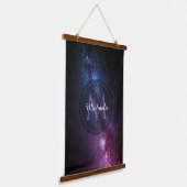 Milchstrahlenfarben, personalisierbar, monogramm wandteppich mit holzrahmen (Gewinkelt)