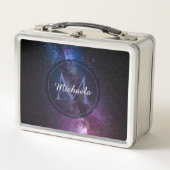 Milchstrahlenfarben personalisierbare Monogramm Metall Brotdose (Vorderseite)