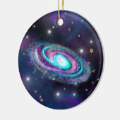 Milchstraße | Cosmic Blue Lila Pink Glow Keramik Ornament (Links)