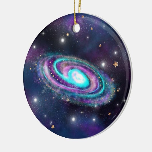 Milchstraße | Cosmic Blue Lila Pink Glow Keramik Ornament (Links)