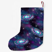 Milchstraße | Cosmic Blue Lila Pink Glow Kleiner Weihnachtsstrumpf (Rückseite)