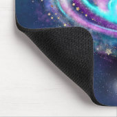 Milchstraße | Cosmic Blue Lila Pink Glow Mousepad (Ecke)