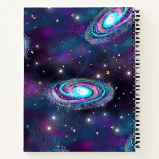 Milchstraße | Cosmic Blue Lila Pink Glow Notizblock (Rückseite)